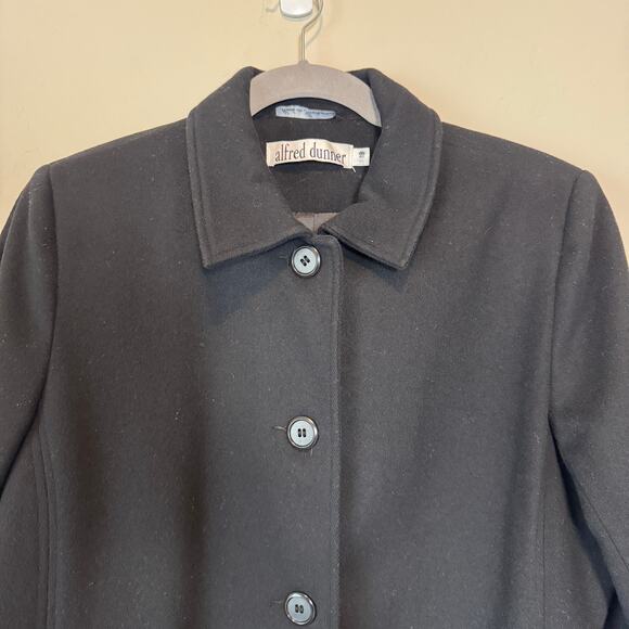 Alfred Dunner Wool Pea Coat 16 EUC Y2K 90s Classic Grandmacore Old Money Black - Picture 3 of 15